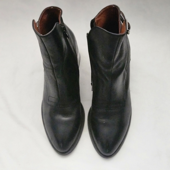 Jeffrey Campbell 100% Leather sz 5 US Clear Heel Sole Zipper Bootie Boots Shoe - Picture 3 of 15